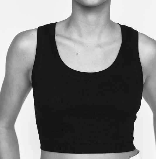 H&M Ladies Cropped Ribbed Tank Top