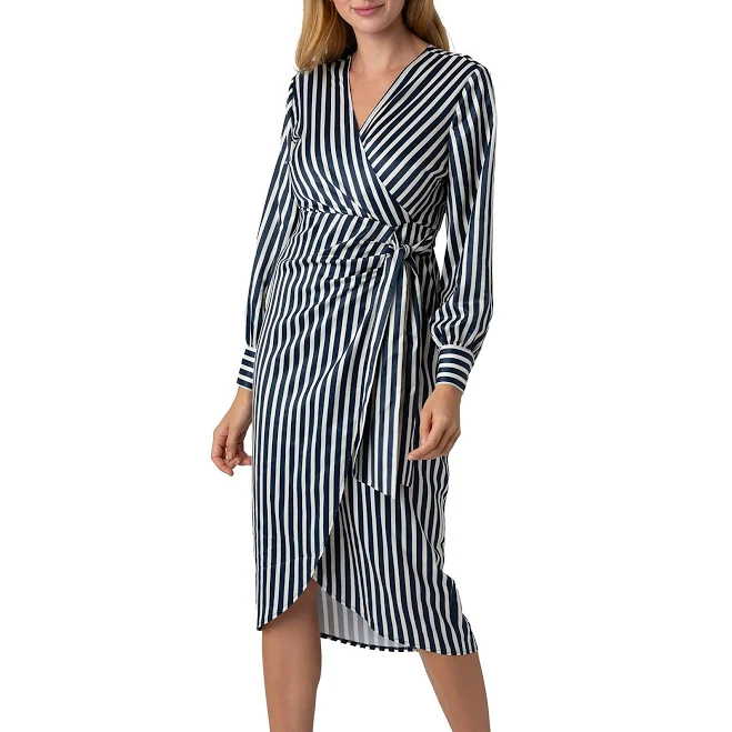 Sam Edelman Women's Striped Wrap Maxi Dress