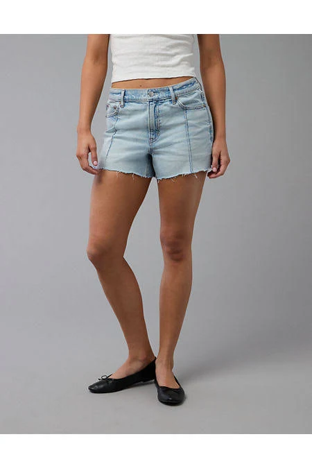 AE Strigid Women's Super High-Waisted Relaxed Denim Shorts