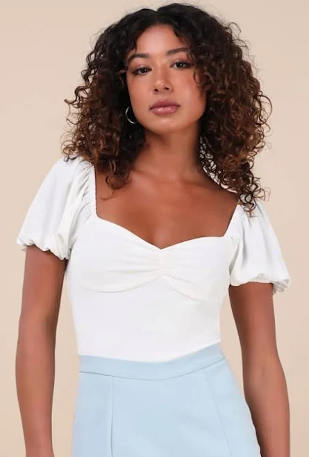 Lulus Puff Sleeve Bodysuit
