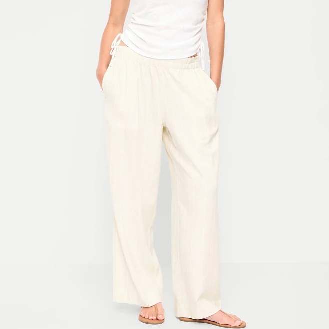 Old Navy Women's High-Waisted Linen-Blend Pants