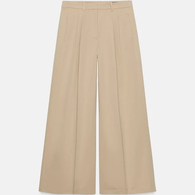 Woman Zara Zw Collection Pleated Wide Leg Pants