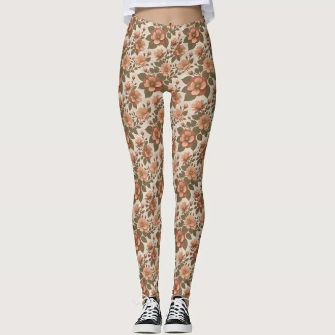 Wild Rose Blooms Leggings