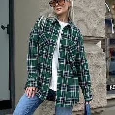 Oversized Plaid Flannel Shirt