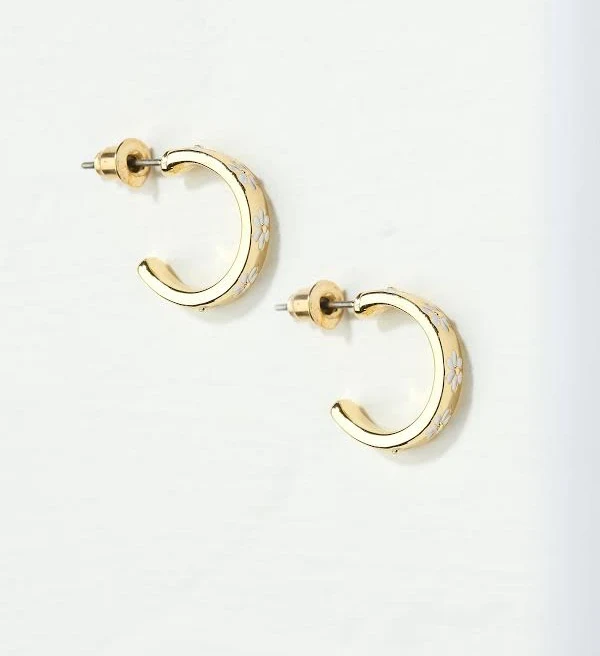 FatFace Women's Enamel Daisy Stud Earrings