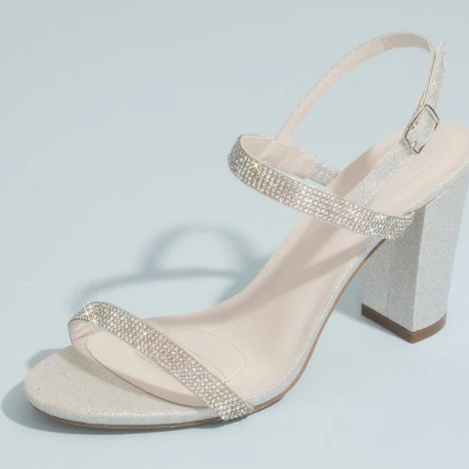 DB Studio Block Heel Glitter Sandals