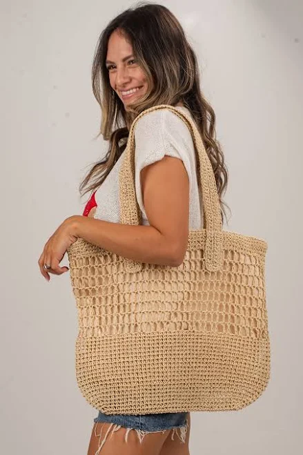 Natural Straw Tote Bag