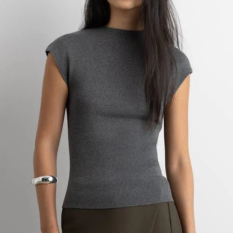 Oak + Fort Knit Mockneck Top