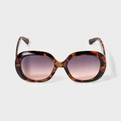 A New Day Women's Oversized Round Tortoise Shell Sunglasses