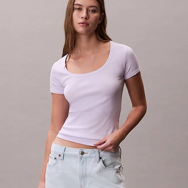 Calvin Klein Women's Cotton Contour Rib T-Shirt