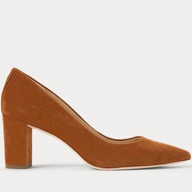 Ralph Lauren Women's Lanette Suede Block-Heel Pumps