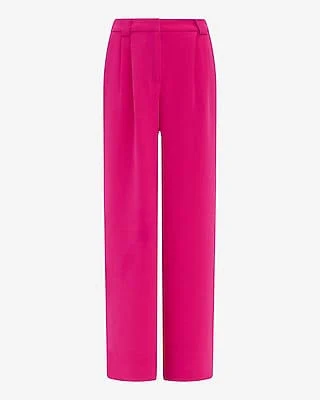 Express Women's Signature Crepe High Waisted Relaxed Trouser