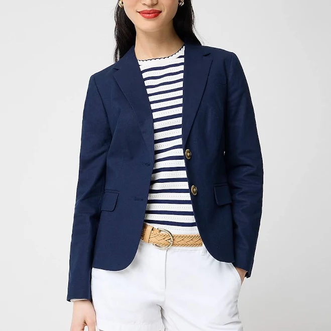 J.Crew Women's Linen-Blend Schoolboy Blazer
