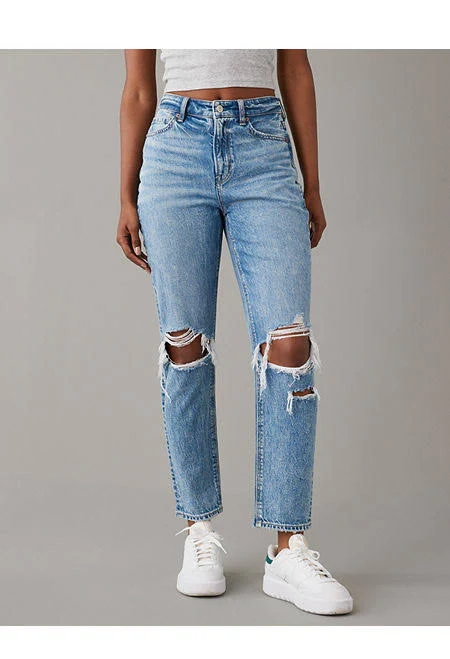 AE Strigid Ripped Mom Jeans
