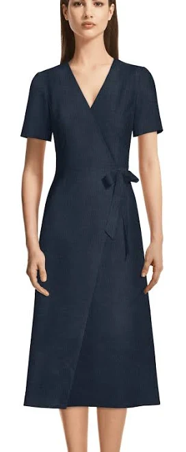 V-Neck Wrap Midi Dress