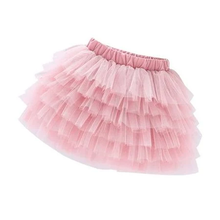 Women's Sweet Elastic Waist Tulle Skirt with Ruffles