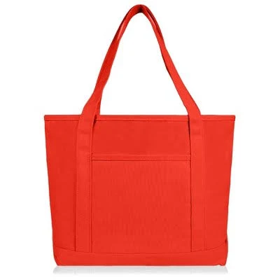 Dalix 20" Solid Color Cotton Canvas Shopping Tote Bag