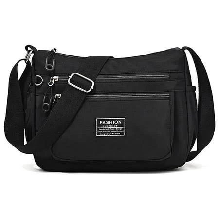 Badpiggies Women's Nylon Waterproof Crossbody Bag with Multi Zipper Pockets