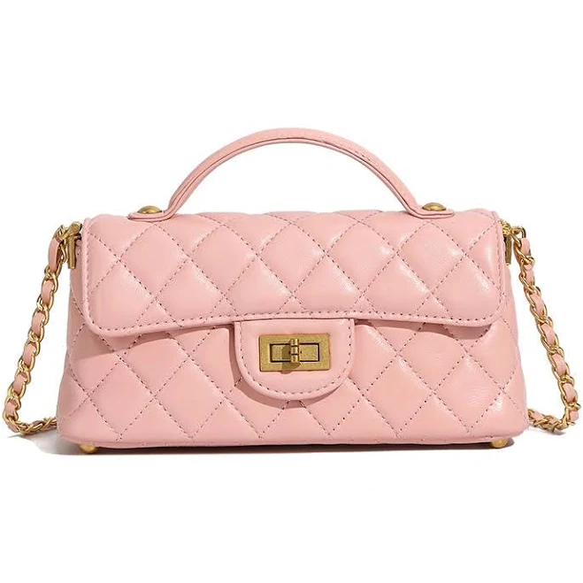 Quilted Leather Shoulder Flap Mini Chain Bag