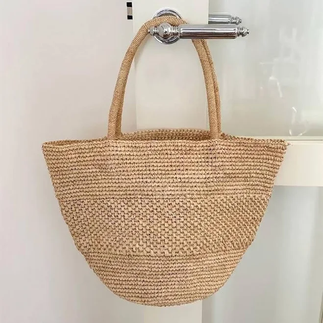 Raffia Woven Straw Tote Bag