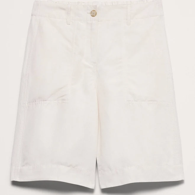 Banana Republic Women's Mid-Rise Tencel -Linen Bermuda Shorts