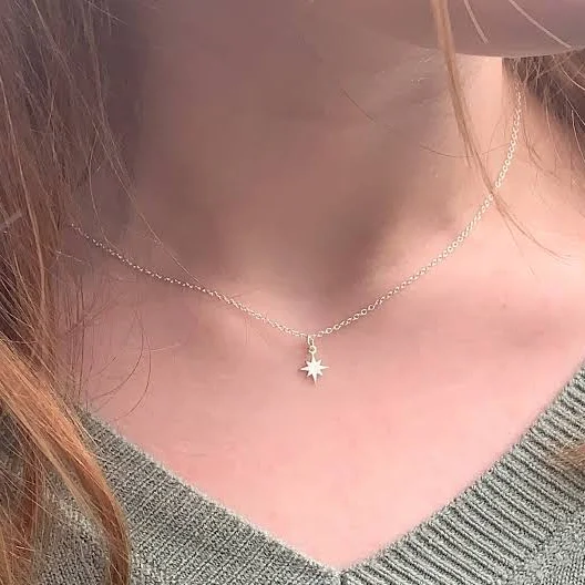 Tiny Star Sterling Silver Pendant Necklace
