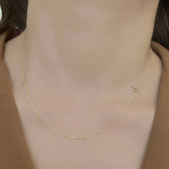 14K Solid Gold Geometric Circle Triangle Square Necklace