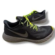 Nike Revolution Black Neon Green Running Shoes Sneakers