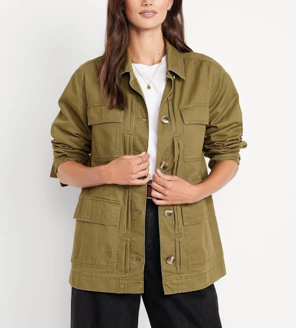 Old Navy Women's Cinched-Waist Twill Utility Jacket