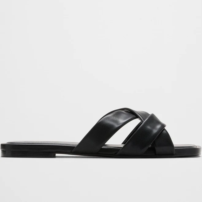 Vegan Leather Crossover Sandal