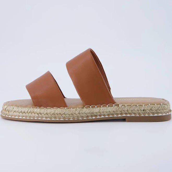 Cushionaire Women's Bhendi Espadrille Slide Sandal – Double Strap with Jute-Wrapped Sole & Cushioned Footbed