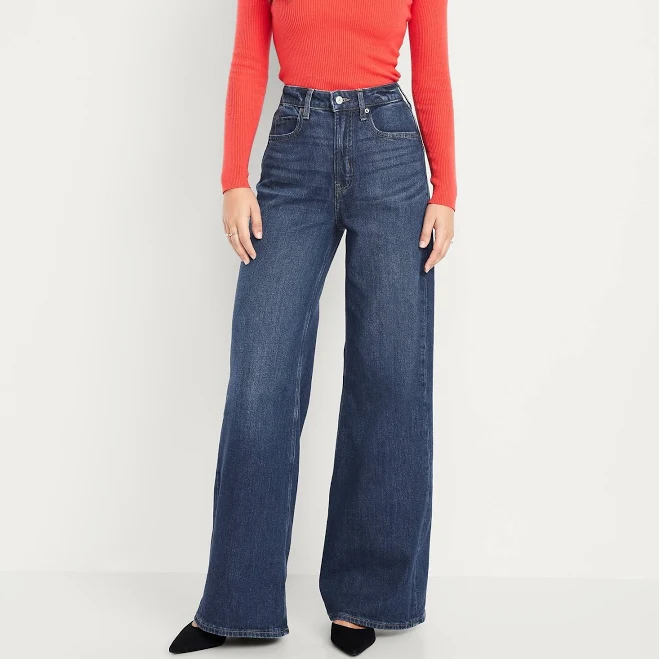 Old Navy Women's Extra High-Waisted Super Wide-Leg Jeans