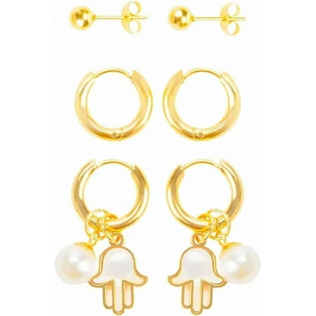 14K Gold Plated Stainless Steel Minimalist Hoop Earrings