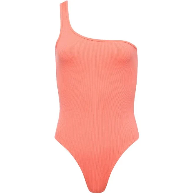 Cassidy One Shoulder Bodysuit CORAL / EXTRA SMALL