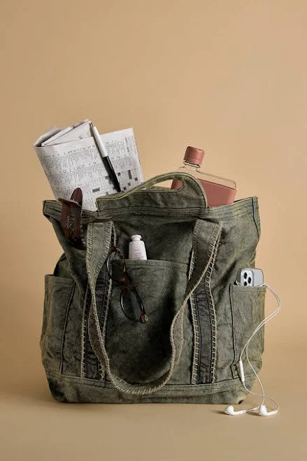 Free People Cordes Canvas Tote Bag