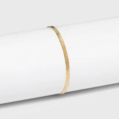 A New Day 14K Gold Plated Herringbone Chain Bracelet