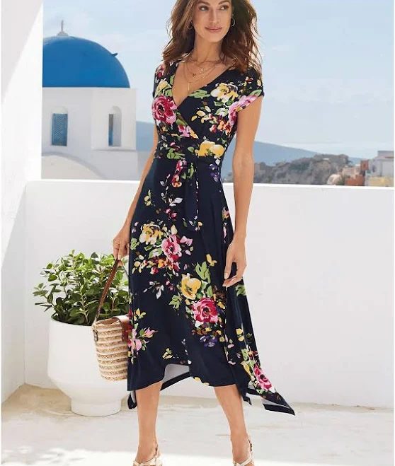 Floral Printed Dress Navy Multi