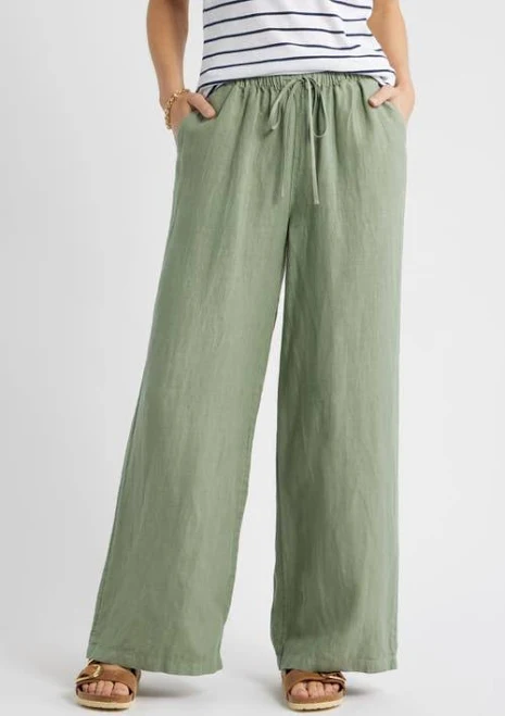 Caslon Easy Wide Leg Linen Pants