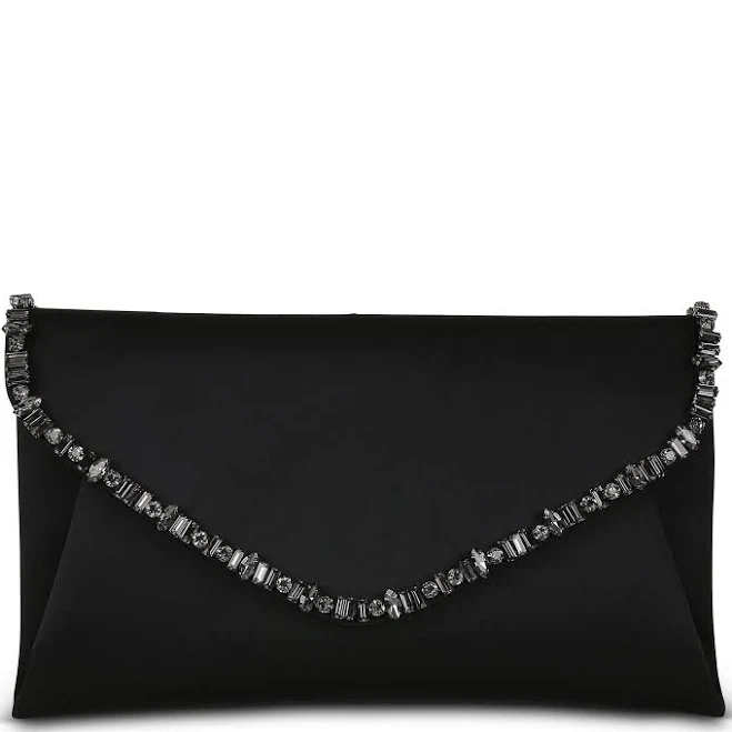 Badgley Mischka Mika Elegant Satin Envelope Clutch