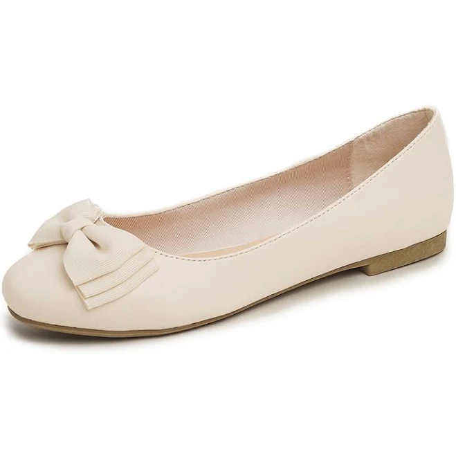 Feversole Women's Round Toe Bow Trim Ballet Flats