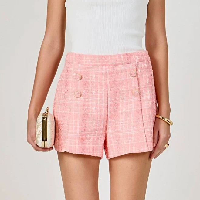 Endless Rose Women's High Waist Tweed Shorts