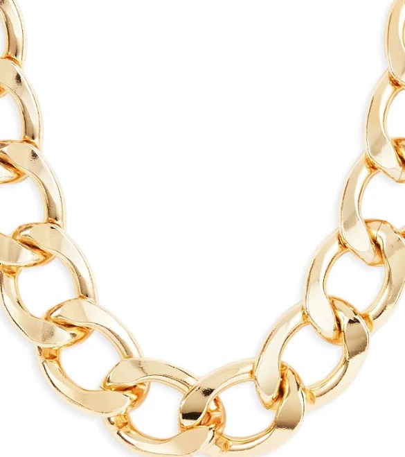 Kenneth Jay Lane 18 Gold Chunky Link Chain Necklace