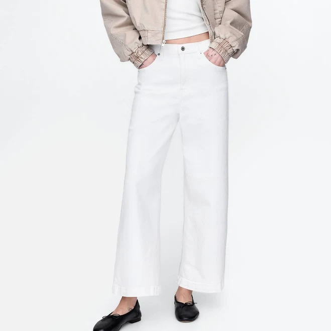 Gap Women's High-Rise Stride Wide-Leg Ankle Jeans