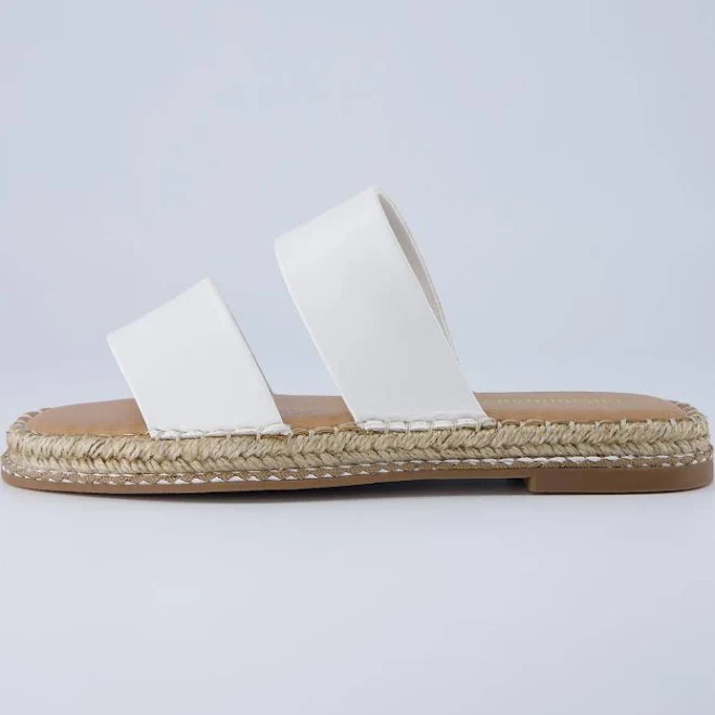 Cushionaire Women's Bhendi Espadrille Slide Sandal – Double Strap with Jute-Wrapped Sole & Cushioned Footbed