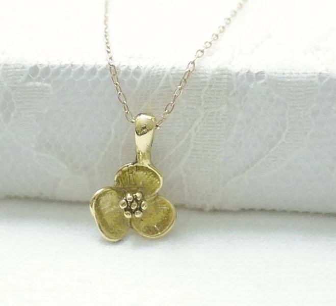 Dainty Floral Gold Filled Charm Necklace