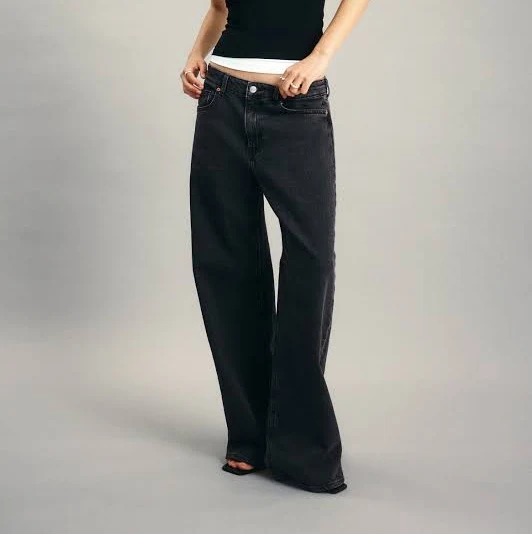 H&M Ladies Harper High Rise Wide Leg Jeans