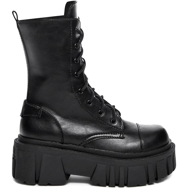 Current Mood Everyone's A Critic Combat Boots - BLACK / US 7