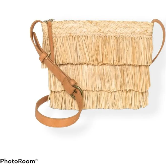 Universal Thread Women's Boho Chic Straw Fringe Crossbody Bag