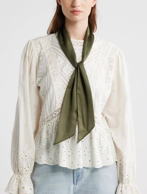 Treasure & Bond 2-Pack Satin Skinny Scarves