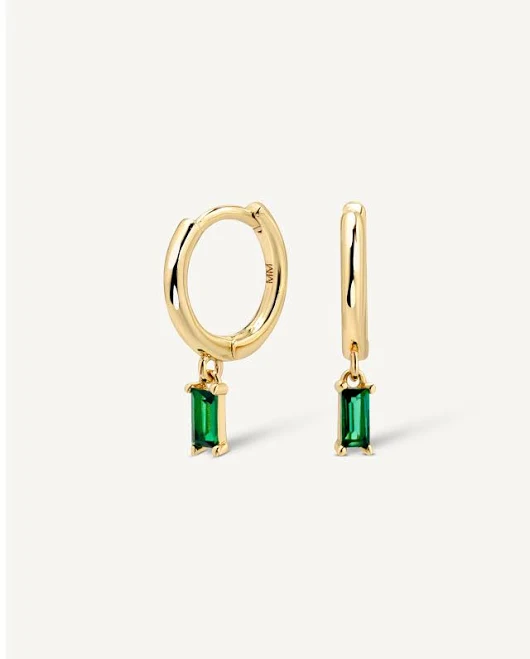 Monarch Gold Emerald Dangle Earrings